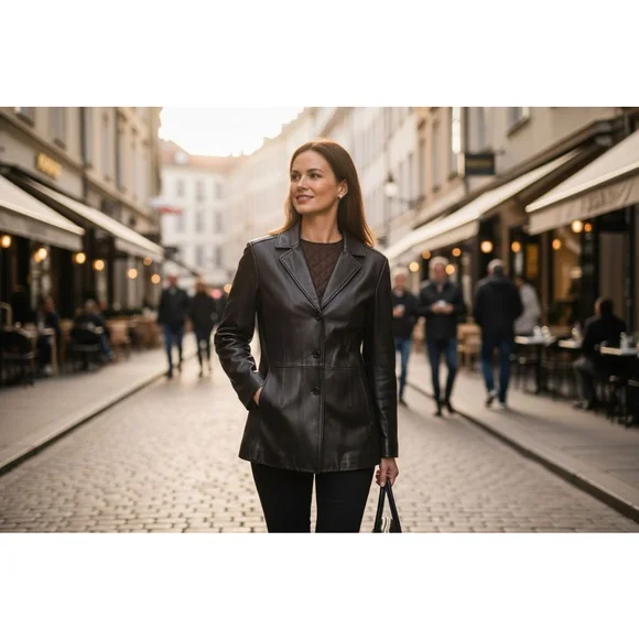Worthington Black Genuine Lambskin Leather Jacket Plus XL - Picture 8 of 12